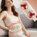 Masajeador abdominal inteligente con masaje de amasamiento humano en 360°, temperatura constante, luz roja y calor, ajuste de intensidad en 3 etapas para relajación profunda y bienestar doméstico