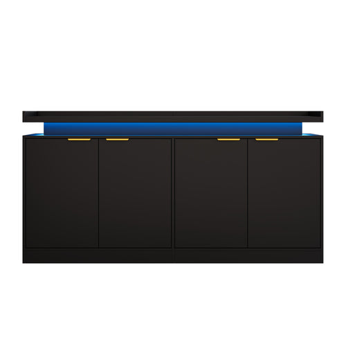Armario de cocina con iluminación LED, Sideboard con 4 puertas, Buffet con mucho espacio de almacenamiento para el comedor y el salón, 160 × 39 × 83 cm