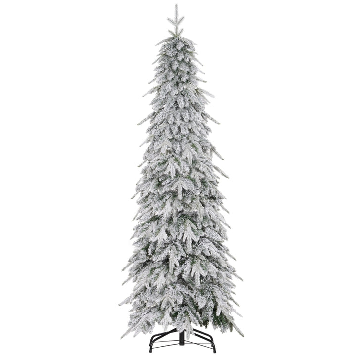Árbol de Navidad artificial de 180 cm, árbol de Navidad realista con 600 ramas densas, nieve artificial y apertura automática