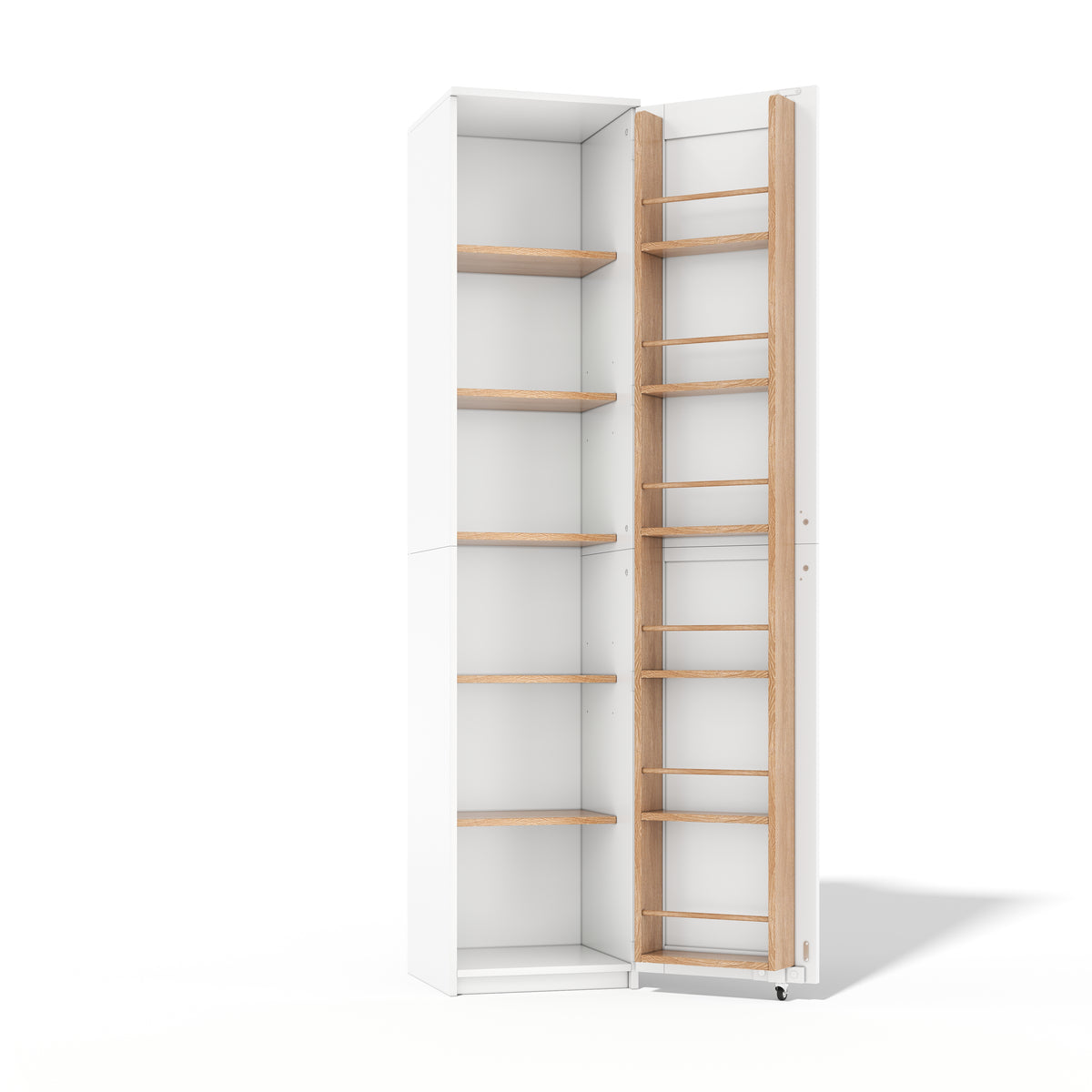 Armario de cocina, armario alto de almacenamiento con soportes para puertas y baldas ajustables, armario de provisiones para el salón, comedor y baño, 40 × 40× 183 cm