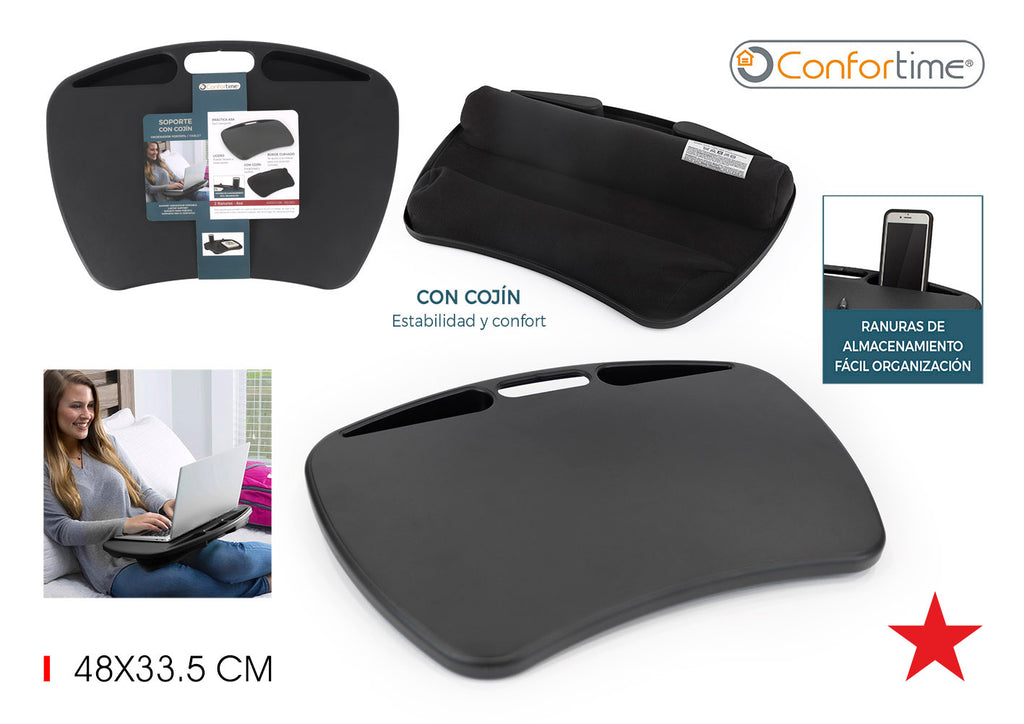 Confortime Ergonomic Lap Desk with Cushion and Storage product images and lifestyle scenes