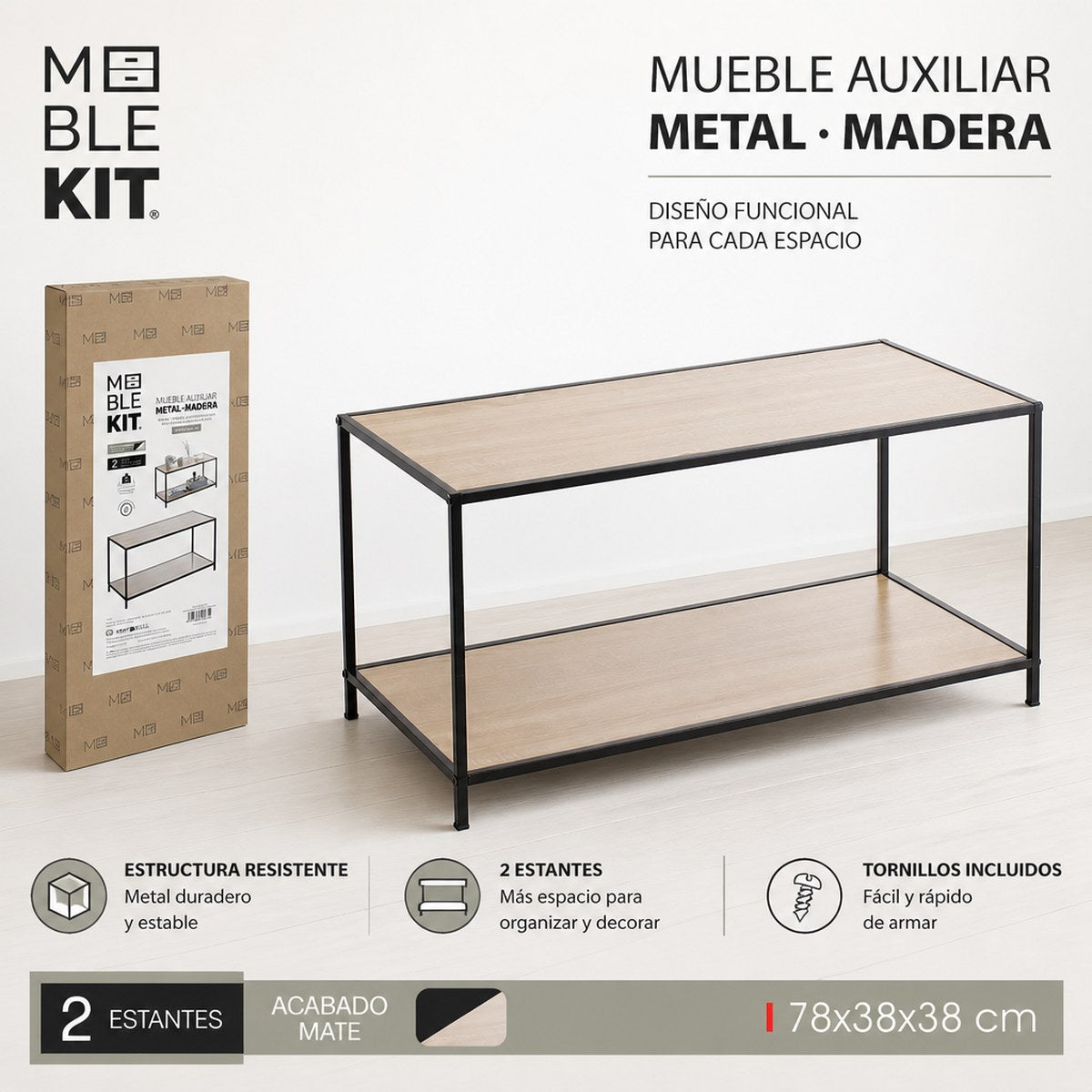 Meble Kit Coffee Table with 2 Shelves
