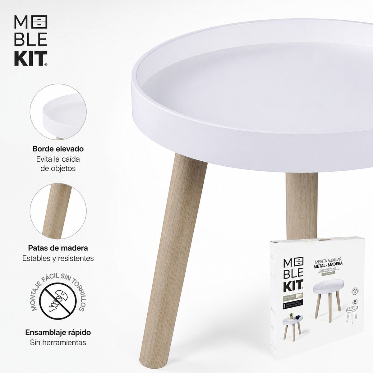 Mesa auxiliar redonda Meble Kit