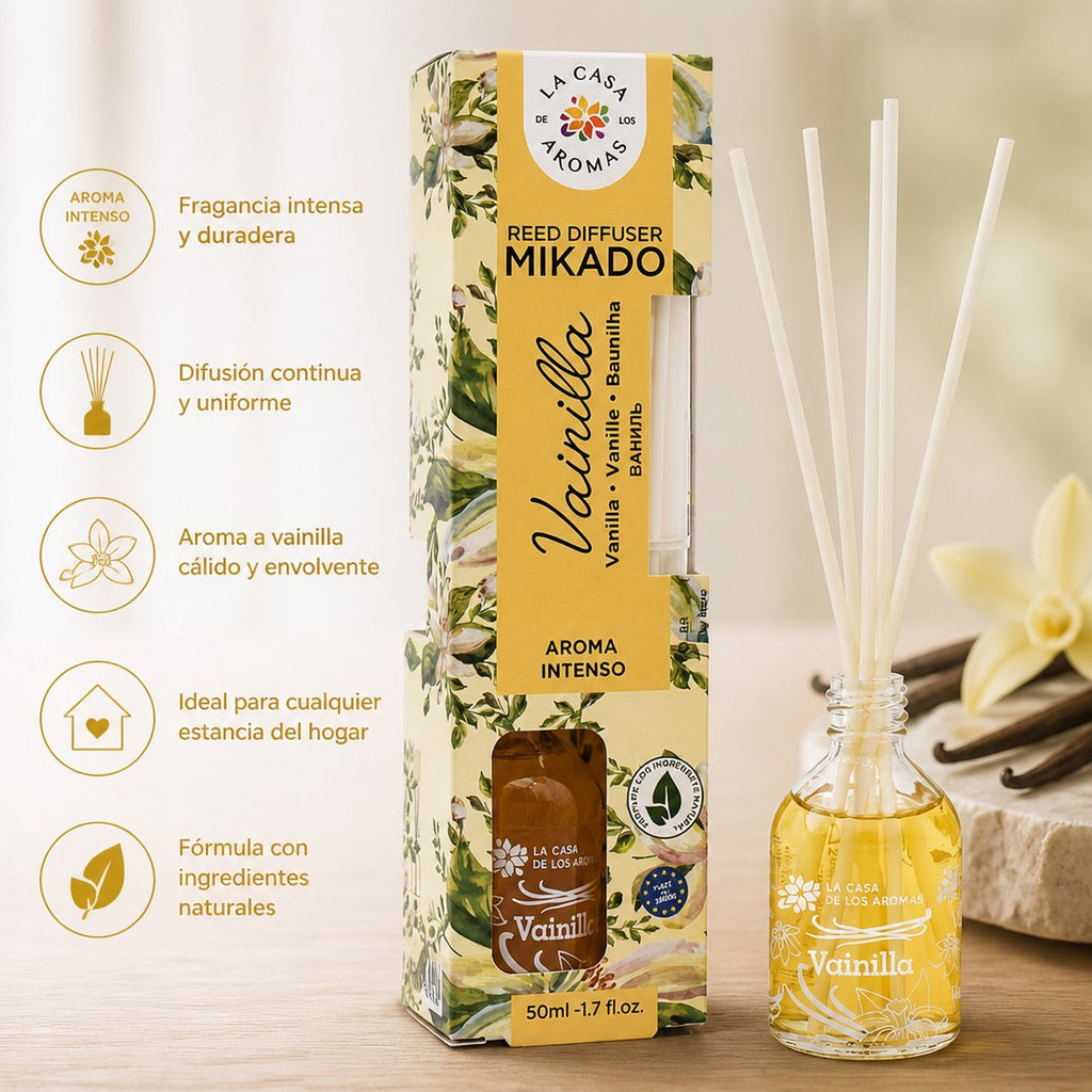 Difusor de Varillas Vainilla de 50ml de La Casa de los Aromas