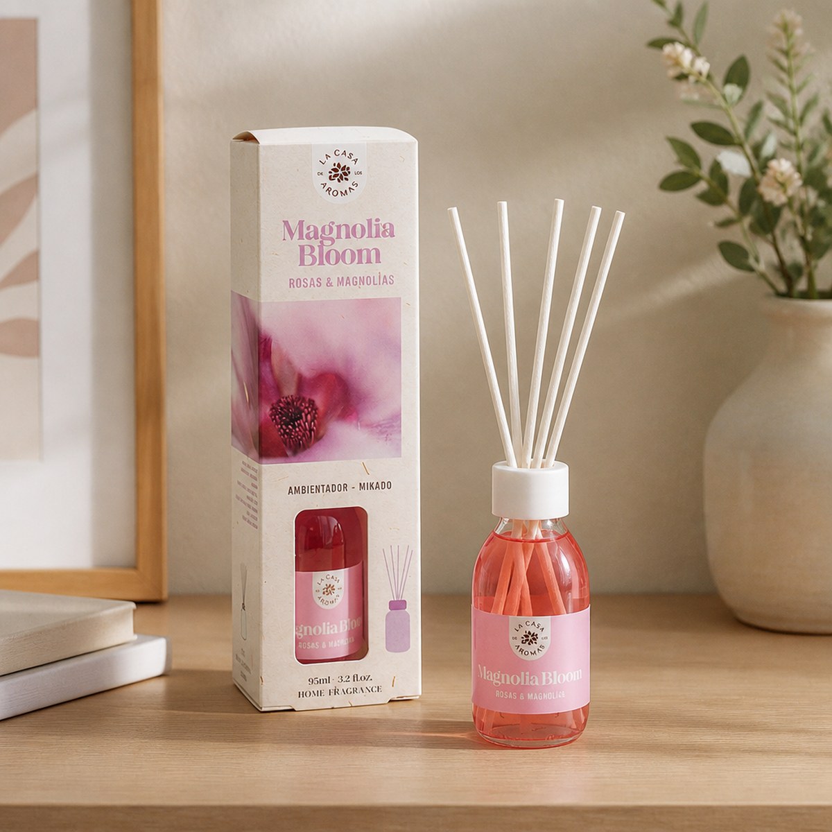 Ambientador Mikado Magnolia Bloom La Casa de los Aromas | 95 ml | Rosas y Magnolias | Hogar