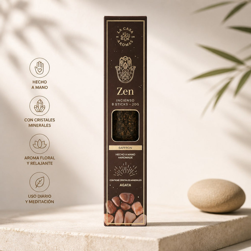 Incienso Zen Azafrán con Ágata de La Casa de Aromas
