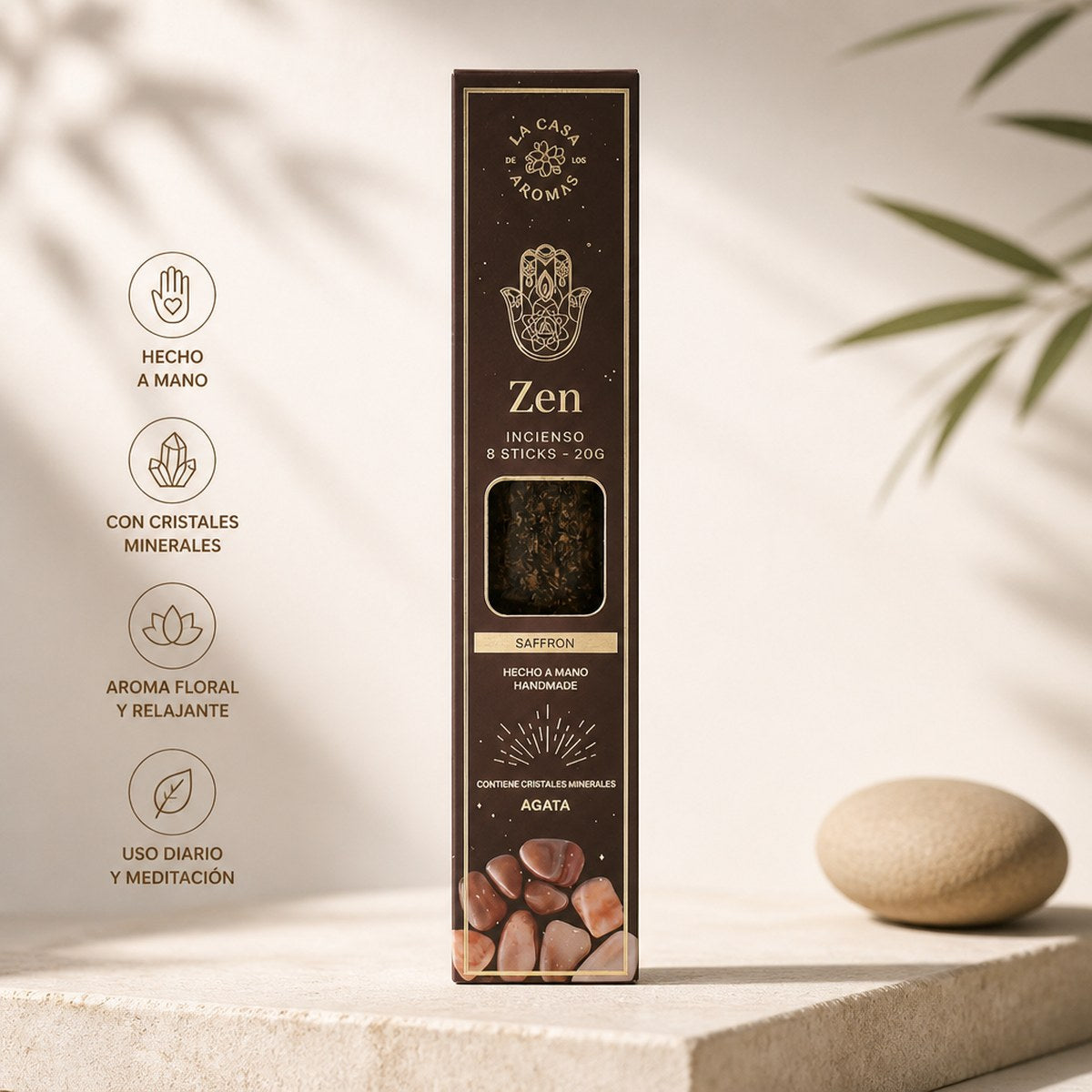 Incienso Zen Azafrán con Ágata de La Casa de Aromas