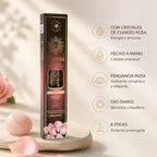 Bastones de Incenso Karma con Cuarzo Rosa