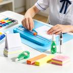 6 Piece School Stationery Set - Cutter, Acrylic Paint, Notes, and Correctors