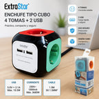Toma de Poder Cubo 4 Tomas + 2 USB ExtraStar