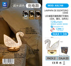 Extrahouse Swan Crystal LED Table Lamp, 3-Color Touch Dimmable product images and lifestyle scenes