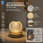 Extrahouse Retro Crystal Ball LED Table Lamp with Metal Handle