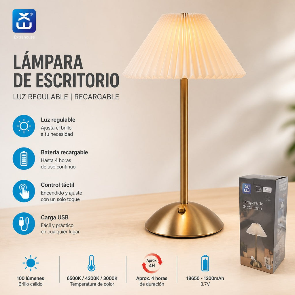 Lámpara de Escritorio Vintage Recargable