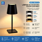Black Rechargeable LED Desk Lamp with Adjustable Color Temperature