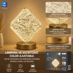 Extrahouse Square Crystal LED Table Lamp, 3-Color Touch Dimmable