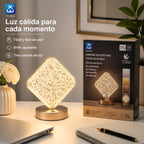Extrahouse Square Crystal LED Table Lamp, 3-Color Touch Dimmable