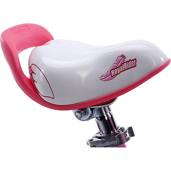 Bicicleta para Niñas y Niños de Color Rosa y Blanco, Segura y Ligera con Ruedas de Entrenamiento