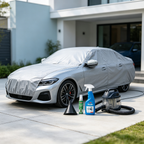 Car Cleaning and Protection Kit - Portable Vacuum + Cover + Cleaner + Air Freshener