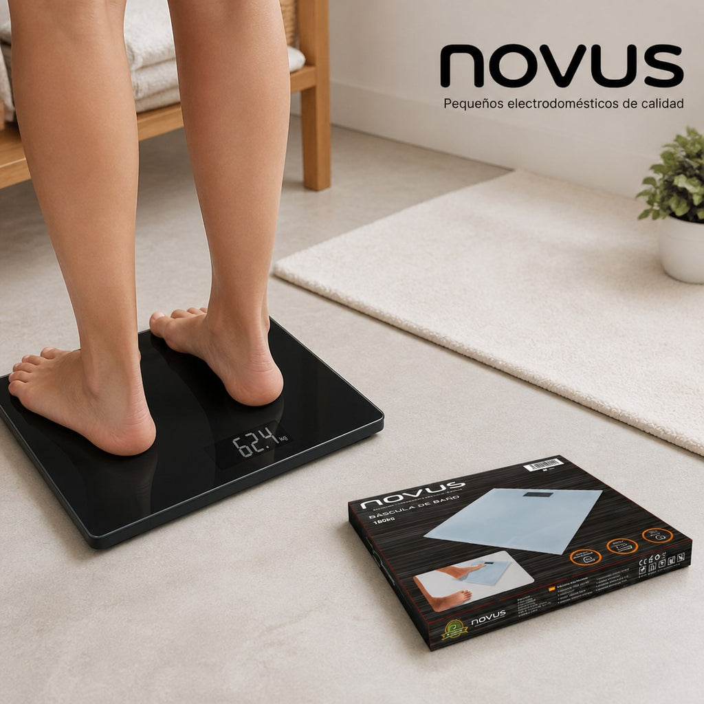 Balanza de baño digital Novus con capacidad de 180 kg