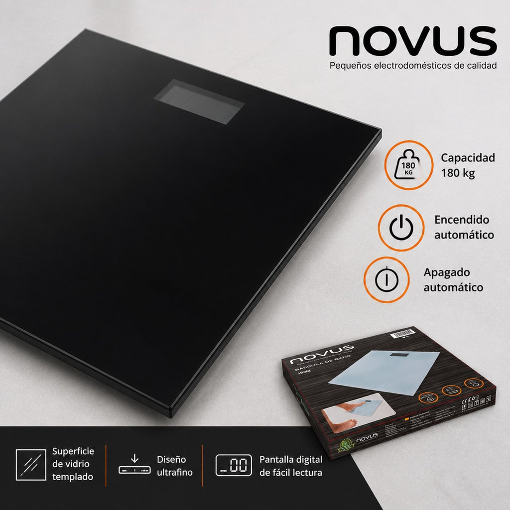Balanza de baño digital Novus con capacidad de 180 kg