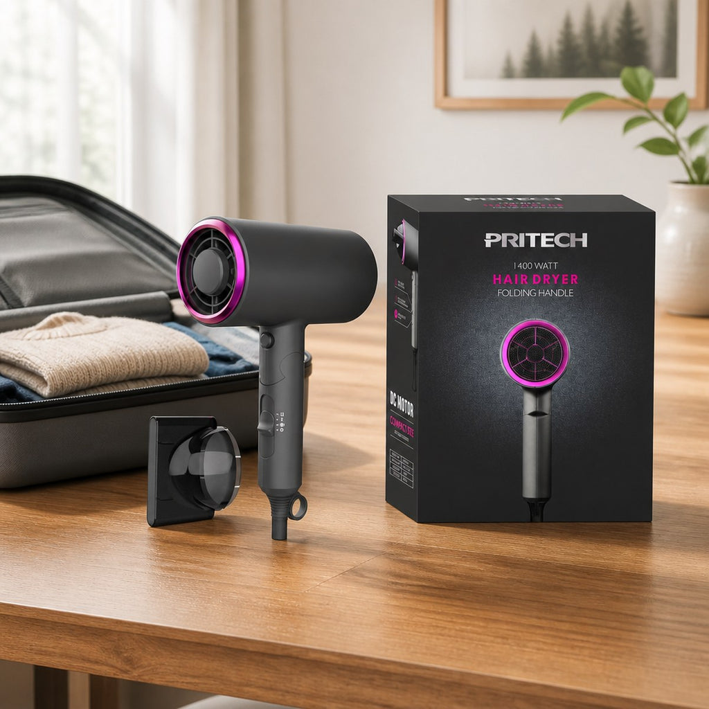 Secador de Pelo PRITECH TC-2357 de 1400W con Mango Plegable