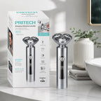 Pritech RSM-2574 Washable Electric Shaver | 3 Floating Heads | Digital Display | Aluminum