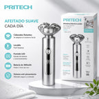 Pritech RSM-2574 Washable Electric Shaver | 3 Floating Heads | Digital Display | Aluminum