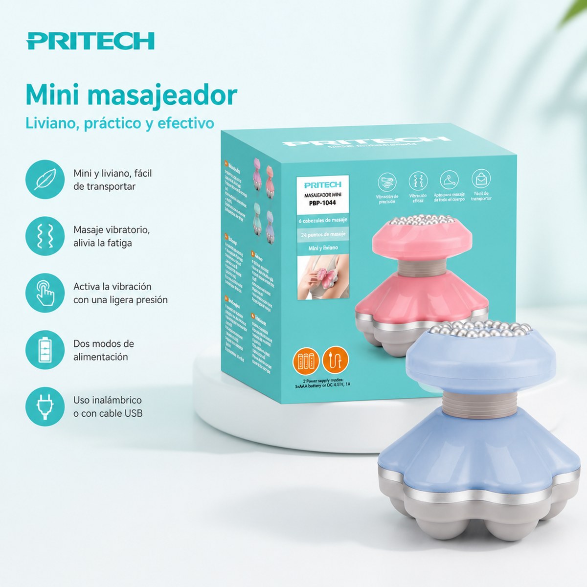 Prittech Mini Massager (Dual Power)