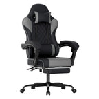 Silla de gaming para PC, silla de oficina con soporte lumbar, cabeza ajustable y brazos reclinables, silla de escritorio ergonómica con apoyo para los pies, ajustable de 90° a 145°, silla de oficina para hombre/mujer