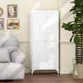 Gabineté de almacenamiento metálico de dos puertas para despensa de la cocina, con estantes ajustables, gabineté alto de acero para la cocina, salón, comedor y oficina, blanco