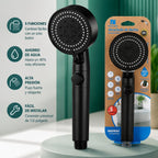 New Idea Shower Head | 5 Modes | High Pressure | Black | 25.5 cm