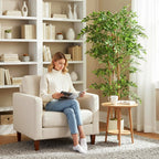 Banyan artificial de plástico con tronco de madera maciza, maceta, para salón, dormitorio, oficina 75 x 75 x 180 cm, color verde