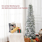 Árbol de Navidad artificial de 180 cm, árbol de Navidad realista con 600 ramas densas, nieve artificial y apertura automática