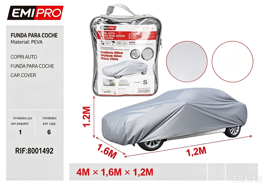 Car Cover Size M | 430x160x120 cm | EVA Copolymer | Dust and Rain Protection | Outdoor