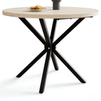 Mesa de comedor redonda moderna con estructura cruzada, Mesa redonda, Mesa universal con silueta elegante (solo mesa)