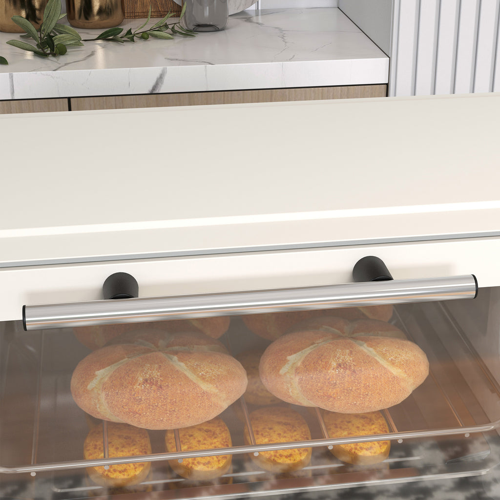 Miniforno de 9L con placa de hornear, rejilla de grill, 100 °C-230 °C, temperatura y tiempo de cocción ajustables, temporizador de 60 min, 750W, acero inoxidable, crema blanca
