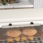 Miniforno de 9L con placa de hornear, rejilla de grill, 100 °C-230 °C, temperatura y tiempo de cocción ajustables, temporizador de 60 min, 750W, acero inoxidable, crema blanca
