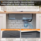 Lavabo de instalación de 75x45cm de acero inoxidable con tabla de corte, fregadero interior adicional y colador, lavabo de cocina con recubrimiento PVD, desague en cascada, construcción silenciosa y 3 tocones para accesorios