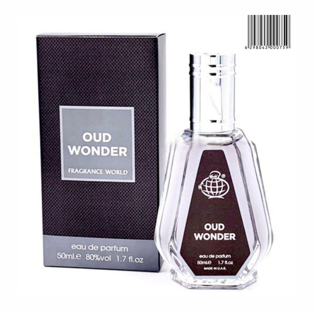 Fragrance World Oud Wonder Eau de Parfum 50ml product images and lifestyle scenes