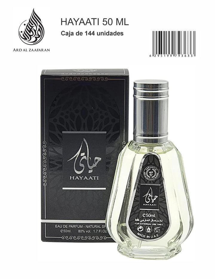 Hayaati Eau de Parfum 50ml product images and lifestyle scenes