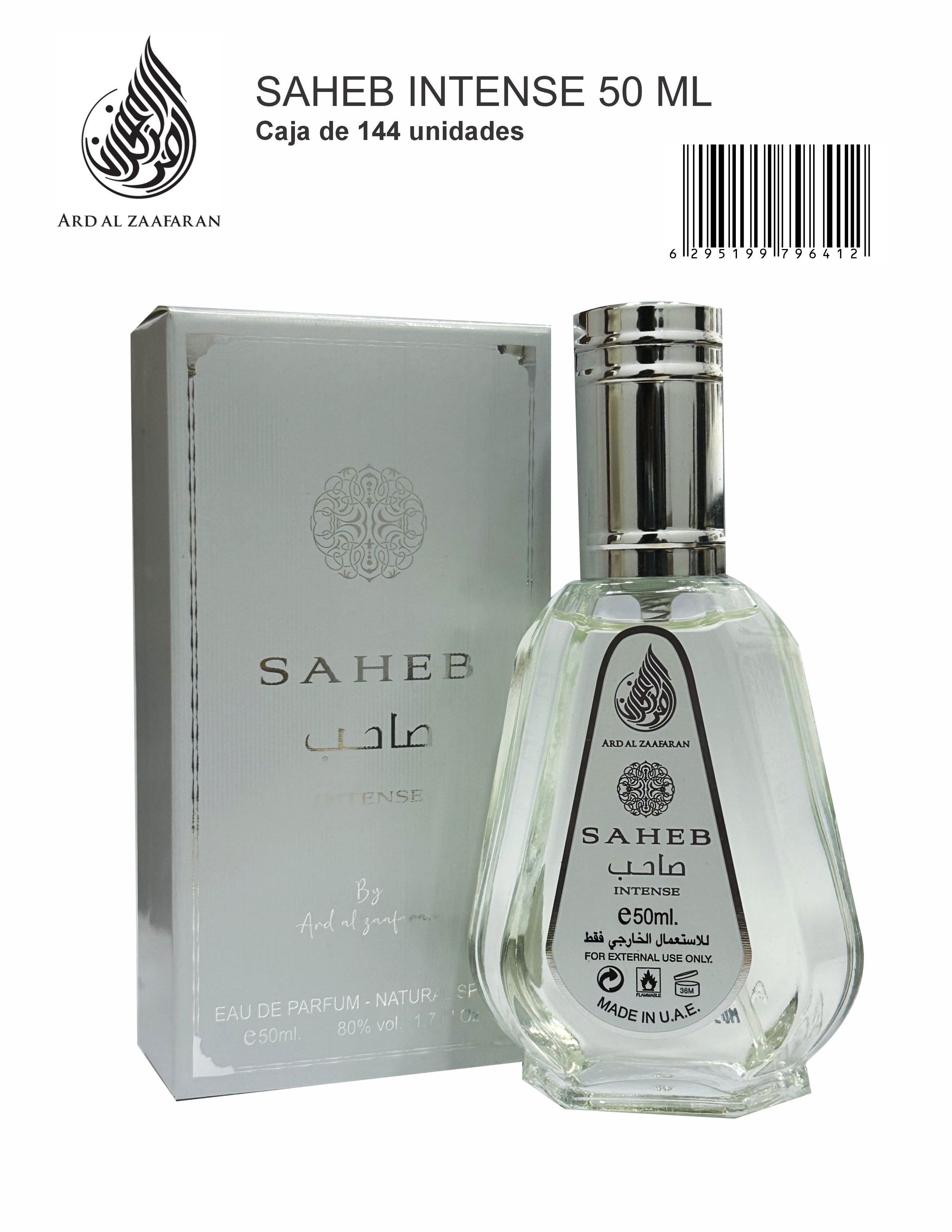ARD AL ZAAFARAN Saheb Intense Eau de Parfum 50ml product images and lifestyle scenes