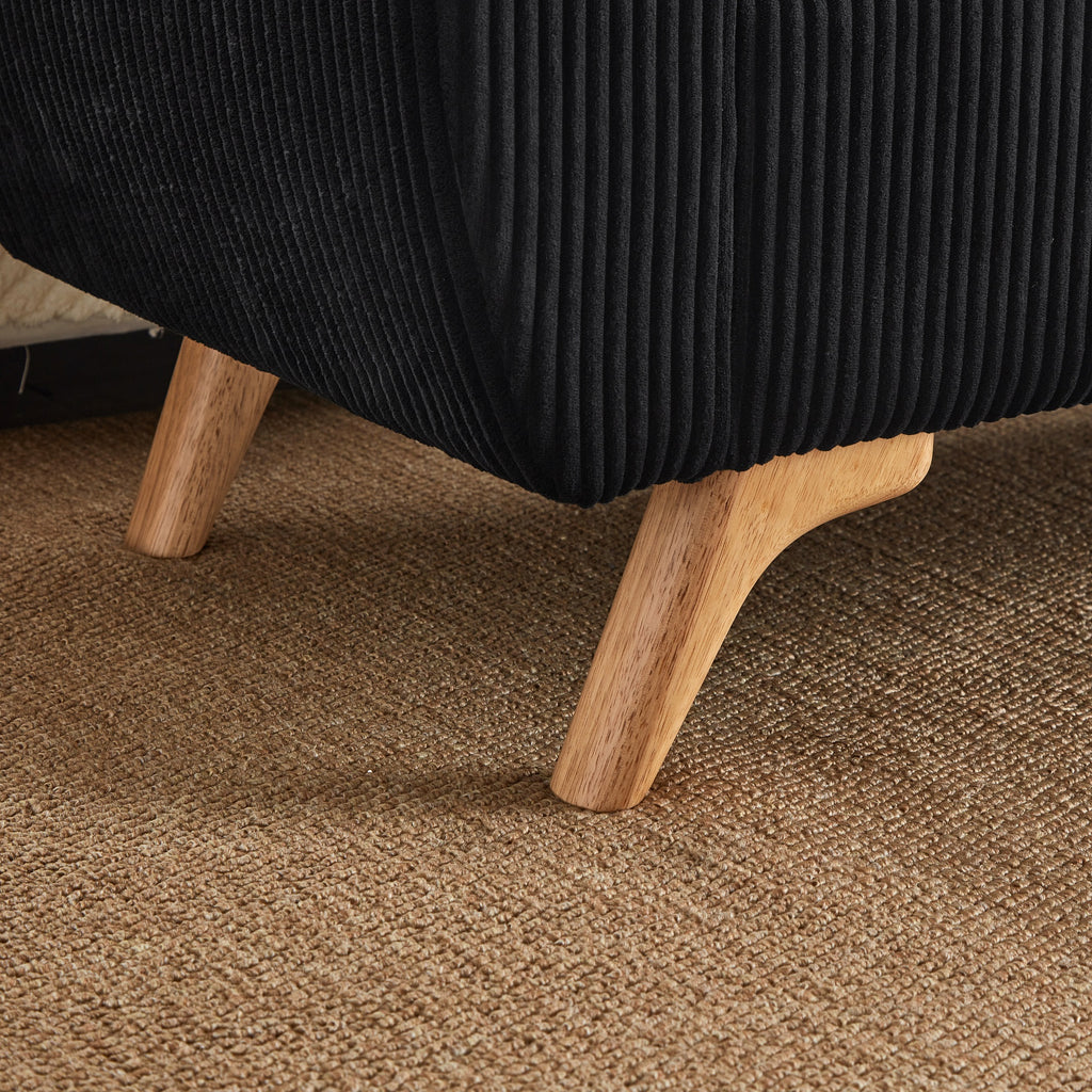 Banco de silla plegable con espacio de almacenamiento y patas de madera – 145×51×57 cm, para dormitorio, sala de estar y pasillo