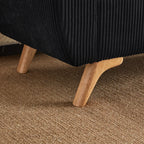 Banco de silla plegable con espacio de almacenamiento y patas de madera – 145×51×57 cm, para dormitorio, sala de estar y pasillo
