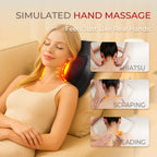 Cabezal de masaje shiatsu 3D sin cable, recargable, con calor, masajeador eléctrico portátil para el cuello, hombros y espalda, adecuado para el hogar, oficina y automóvil