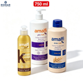 Set Cuidado Capilar 3 en 1 - Crema para Peinar con Keratina + Acondicionador con Keratina 900ml + Acondicionador con Avena
