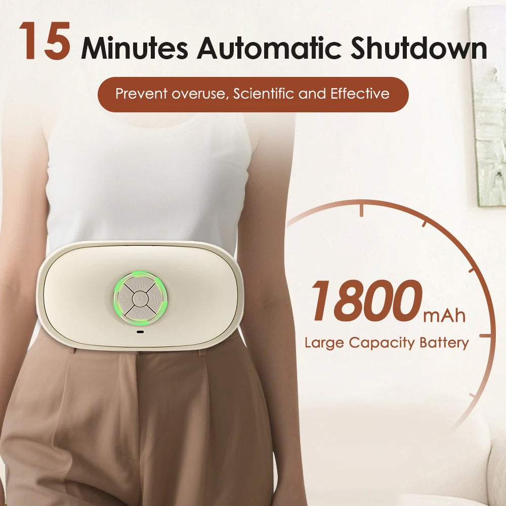 Masajeador abdominal inteligente con masaje de amasamiento humano en 360°, temperatura constante, luz roja y calor, ajuste de intensidad en 3 etapas para relajación profunda y bienestar doméstico