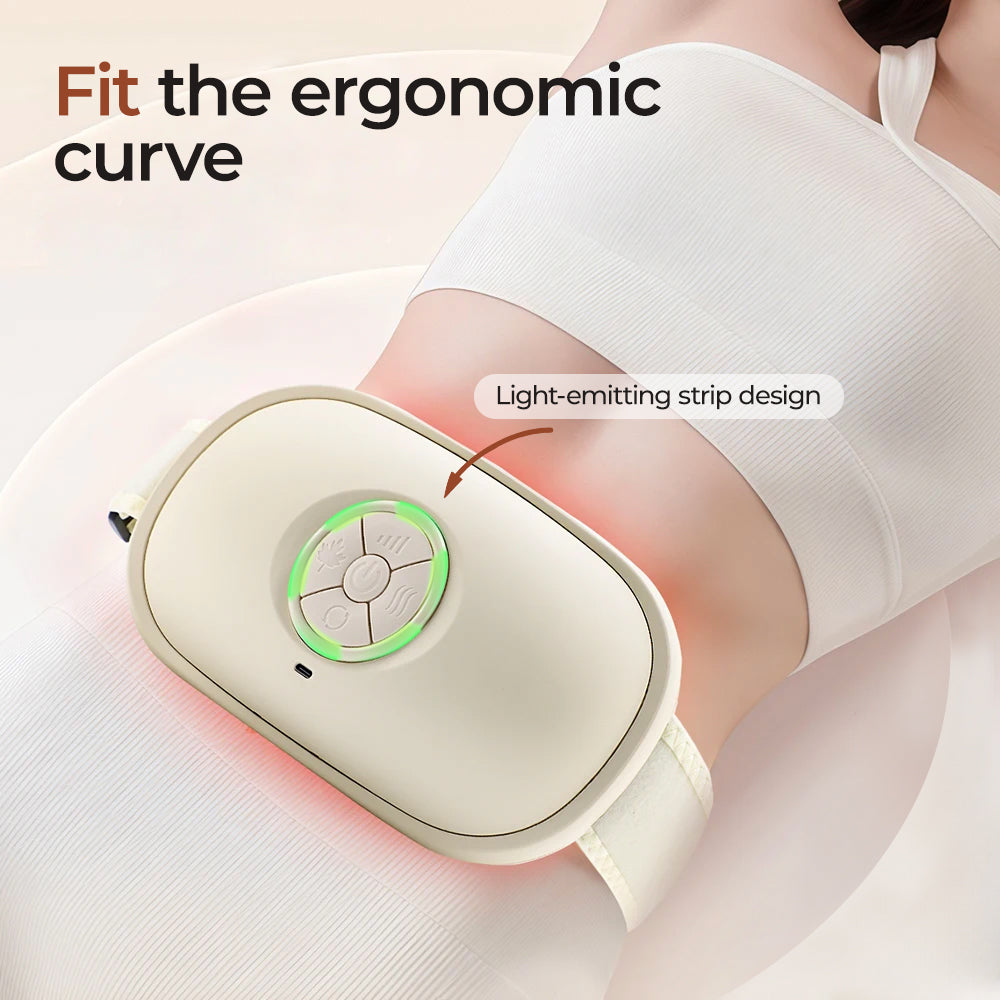 Masajeador abdominal inteligente con masaje de amasamiento humano en 360°, temperatura constante, luz roja y calor, ajuste de intensidad en 3 etapas para relajación profunda y bienestar doméstico