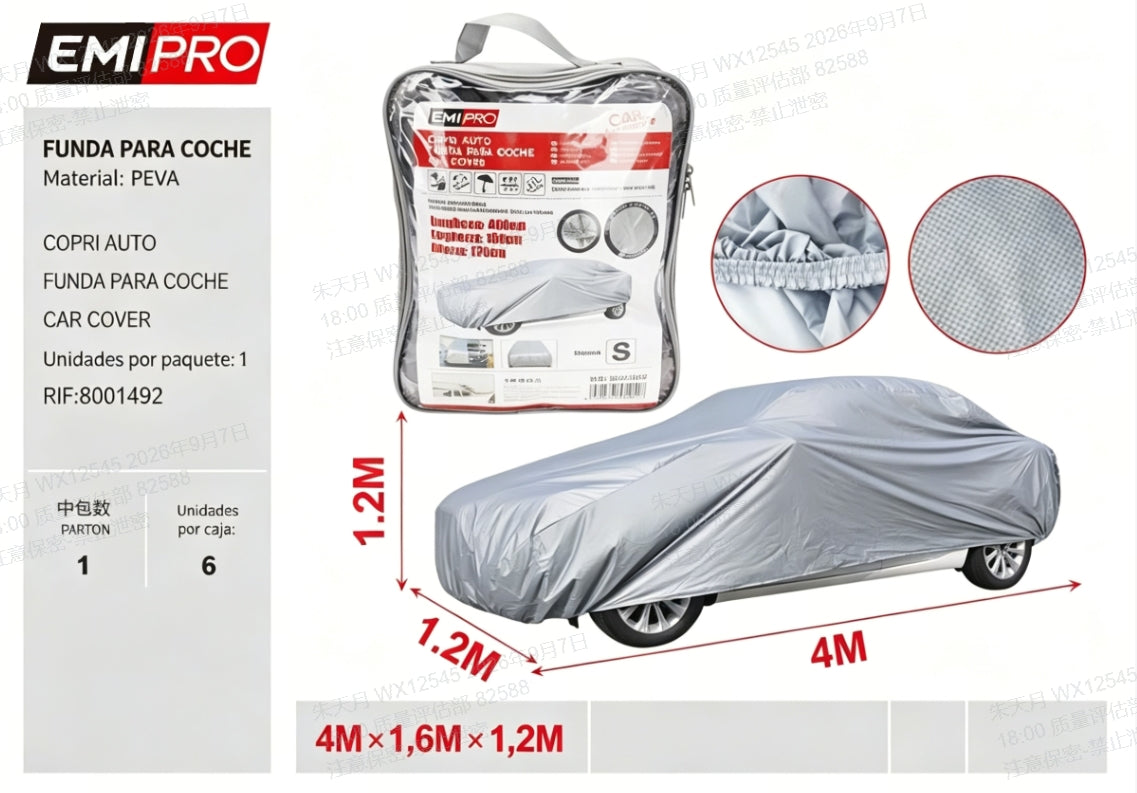 Car Cover Size M | 430x160x120 cm | EVA Copolymer | Dust and Rain Protection | Outdoor