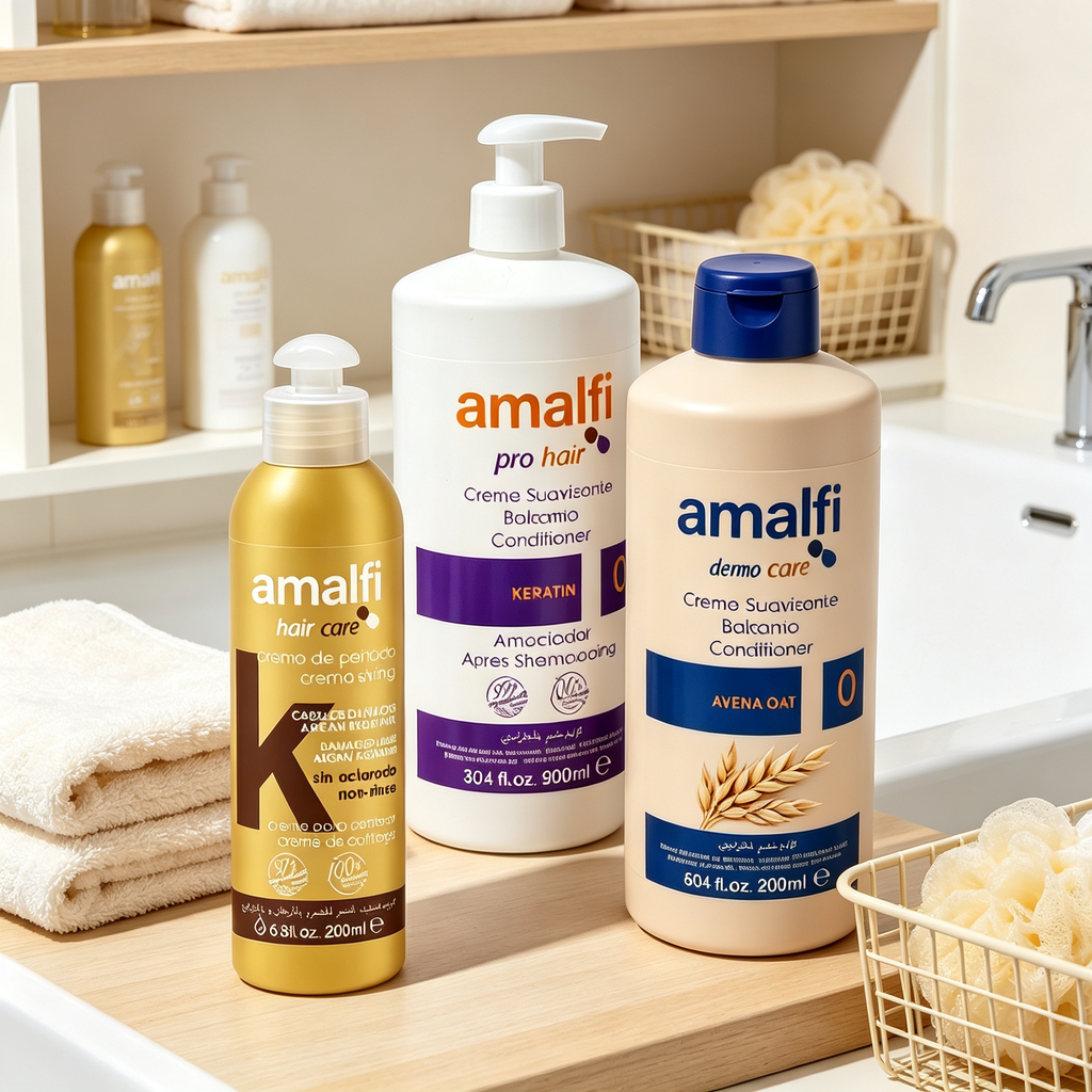 Set Cuidado Capilar 3 en 1 - Crema para Peinar con Keratina + Acondicionador con Keratina 900ml + Acondicionador con Avena