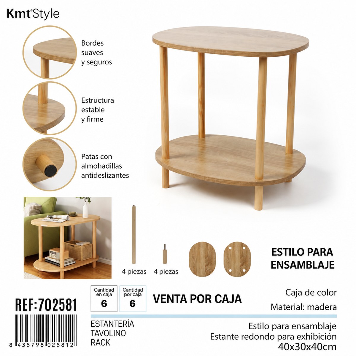 Rack redondo de madera KmtStyle